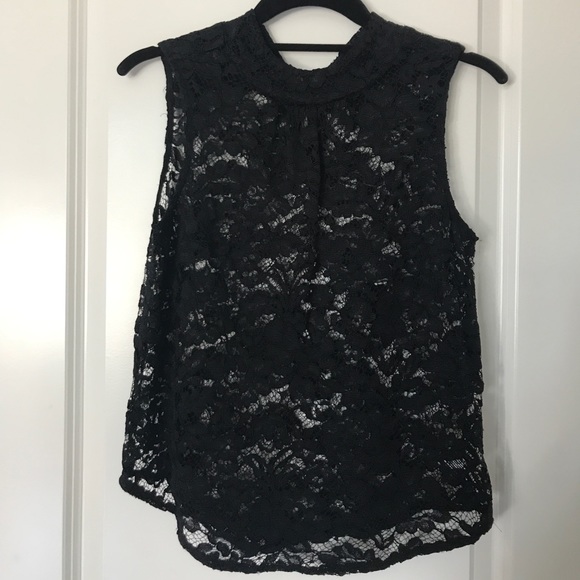 Who What Wear lace sleeveless mock neck top - Picture 1 of 2